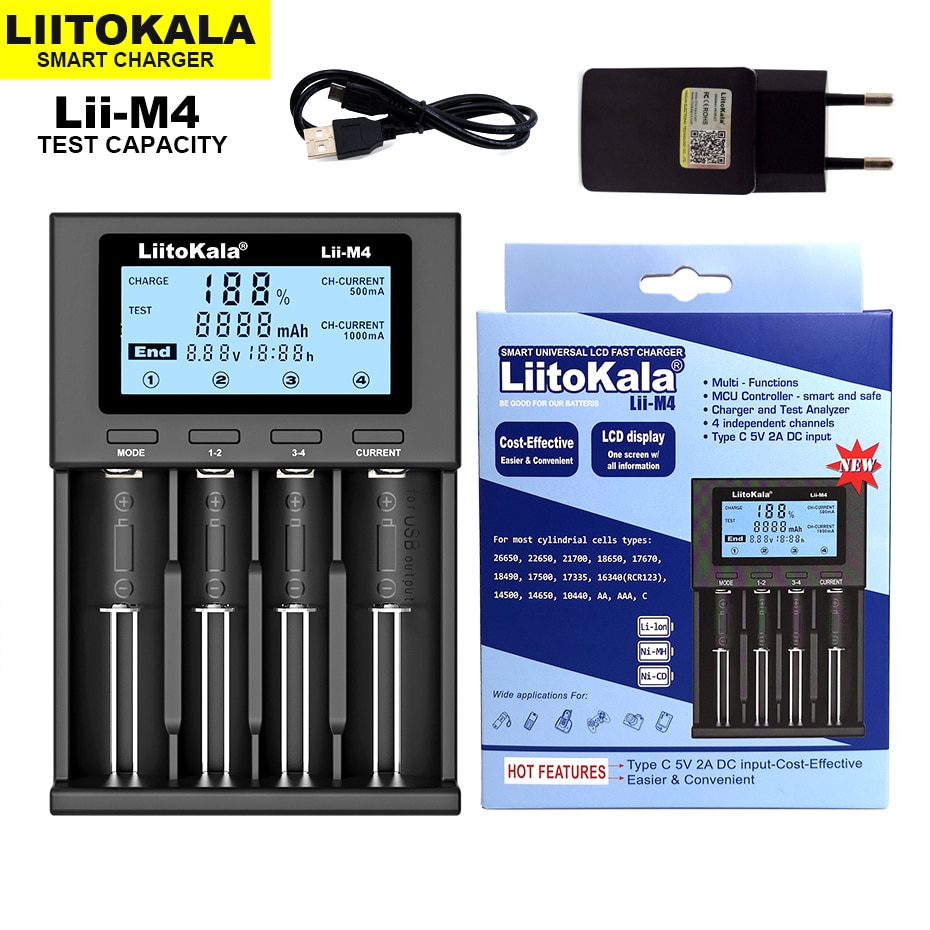 LiitoKala Lii-M4 18650  LCD ÷  ..